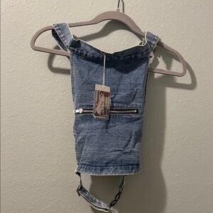 SWNK 305 raw garter small industrial crop top